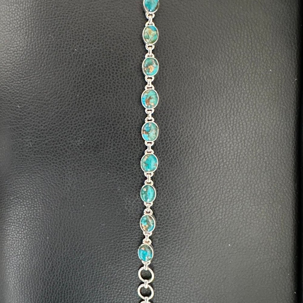 NEW Turquoise Sterling Silver Oval Bracelet